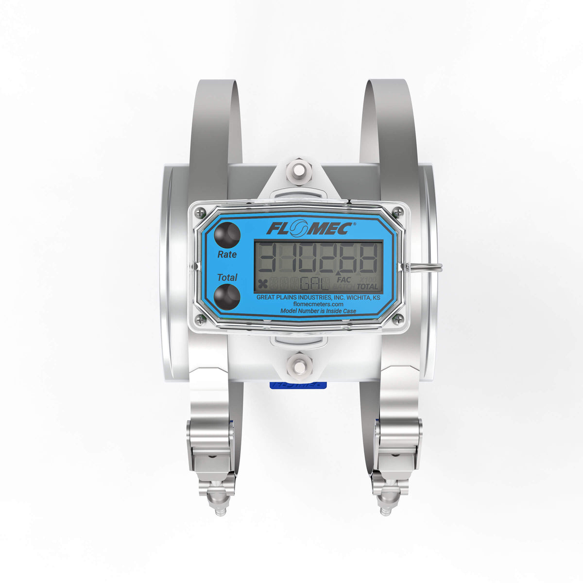 Ultrasonic Flow Meter, Battery Powered Display, TUBE Pipe for Water