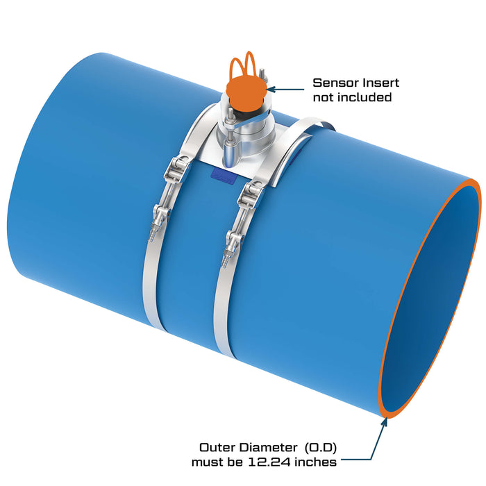 FLOMEC QS200 Saddle outer diameter dimensions for 12-inch plastic irrigation pipe